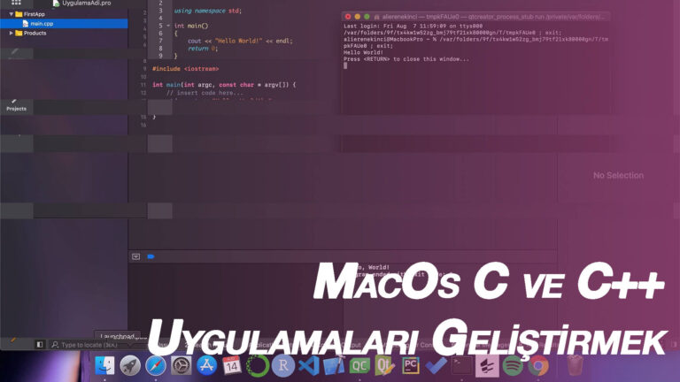 MacOs’da C++ Kodları Derlemek Çalıştırmak